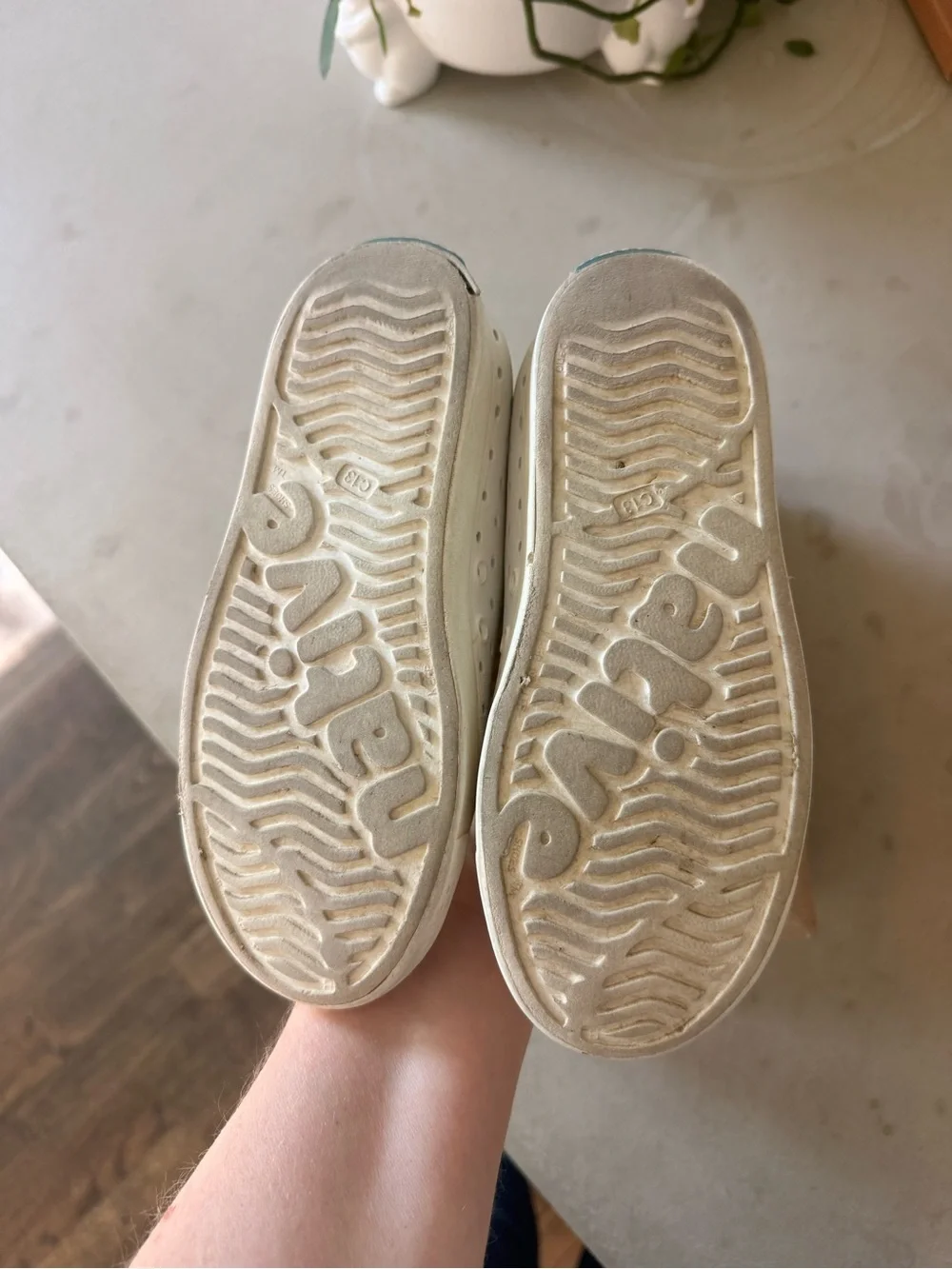 Native Kids Slip-On Sneakers in Shell White